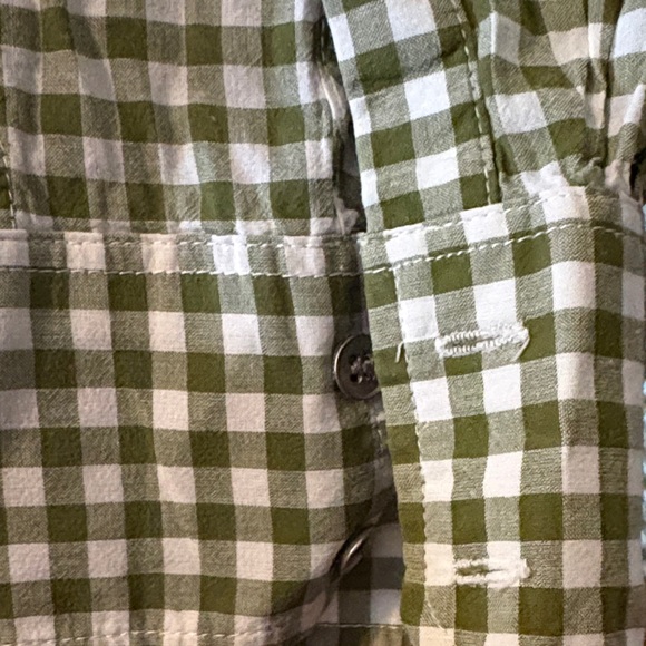 J. Crew Olive Checkered Women’s Shirt size Large - Picture 4 of 7